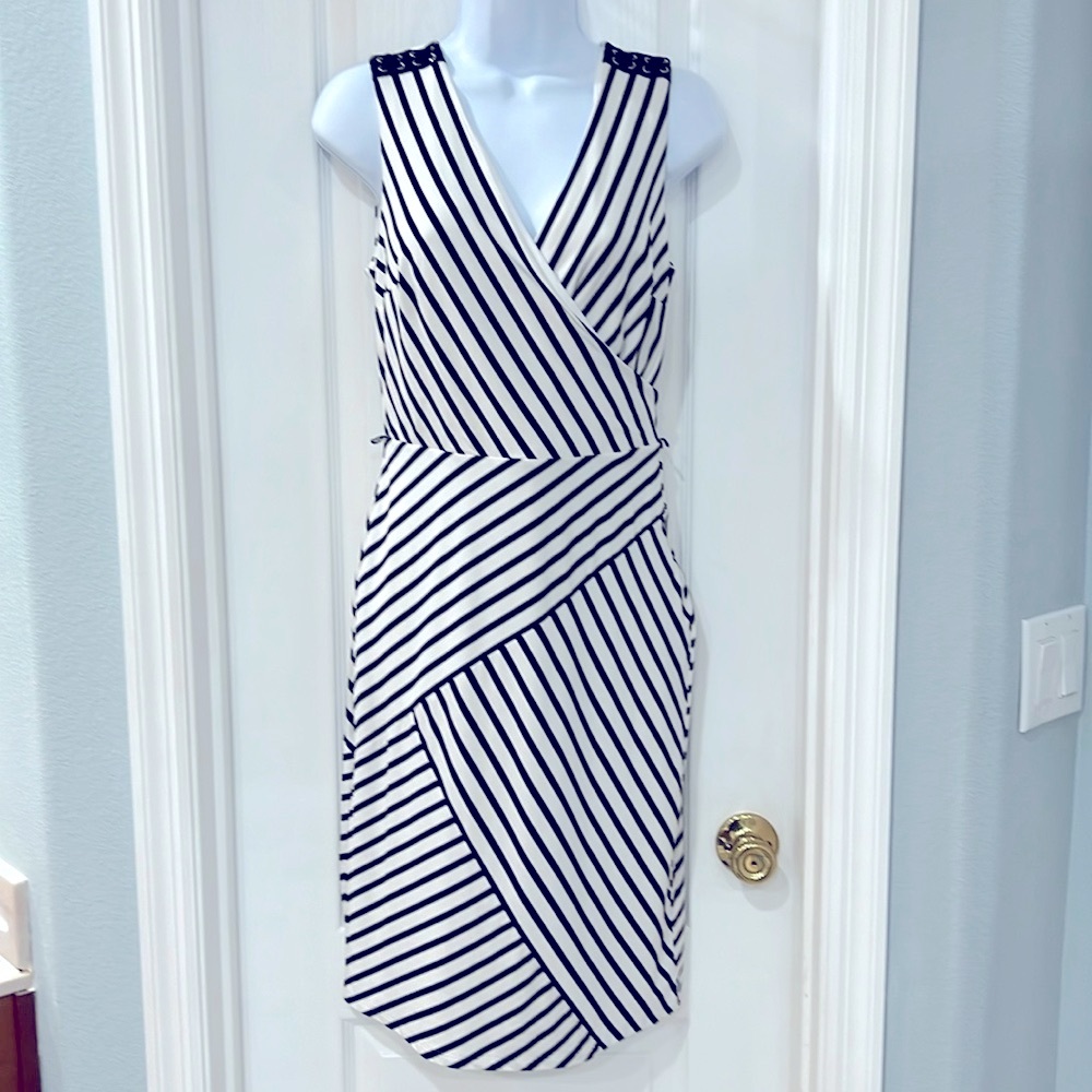 White House Black Market Striped Dress - Black and White